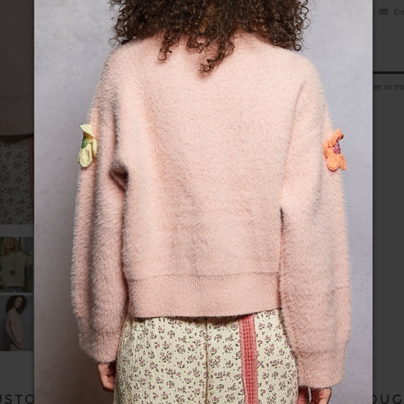 POL “ Trixie 2 ” POL Mohair Sweater with 3D Floral Detail 34 - Picture 3 of 3